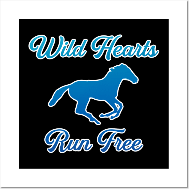 Wild Hearts Run Free — White Outline Wall Art by IrieSouth